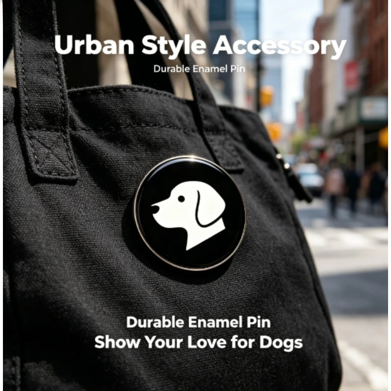 Pin de esmalte de gato negro con diseño lineal minimalista - imagen 3