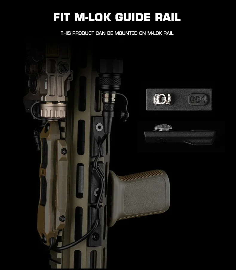 Riel M-LOK de nailon modular para linterna y láser tácticos