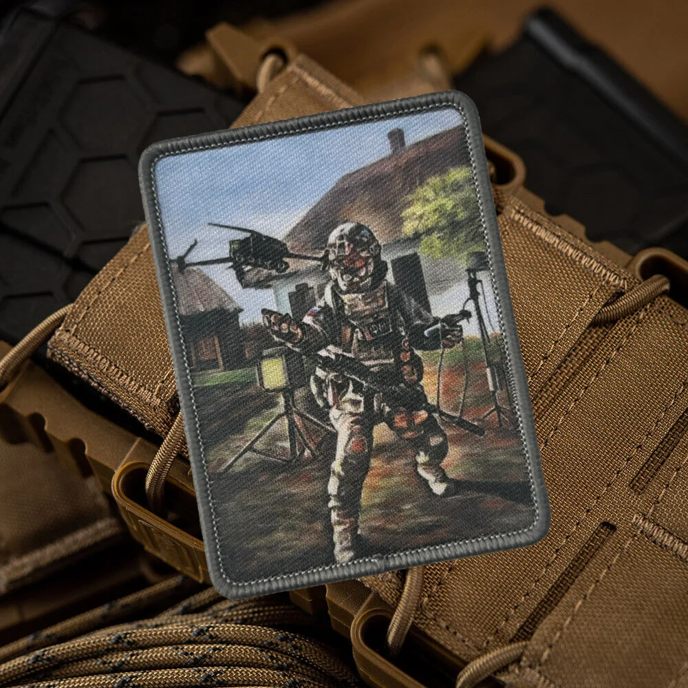 Detalle del emblema y Velcro del parche