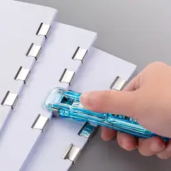 Dispensador abrazaderas papel con clip metálico y recargas