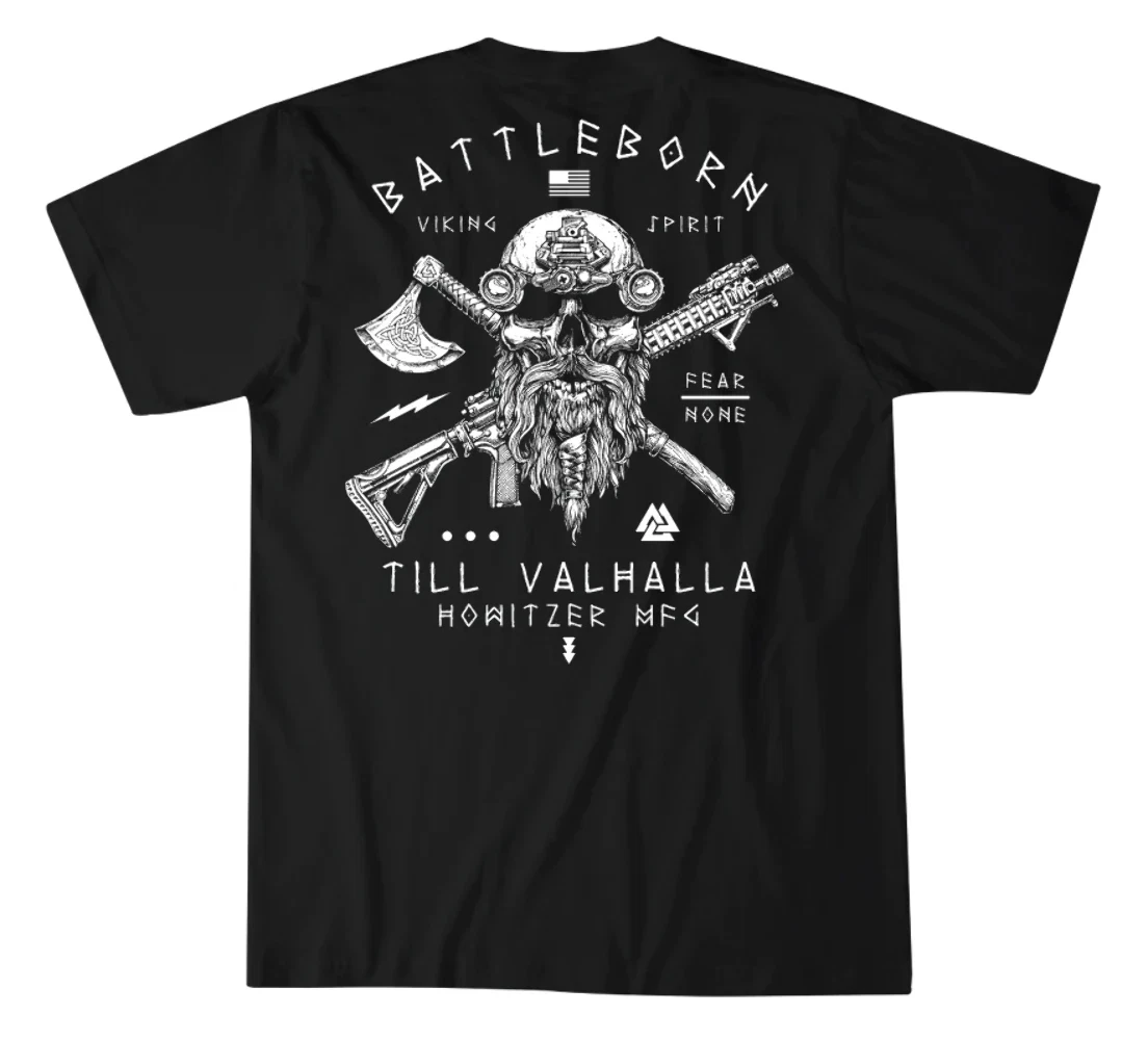 BATTLEBORN Camiseta táctica Howitzer negra para hombre, algodón - imagen 4