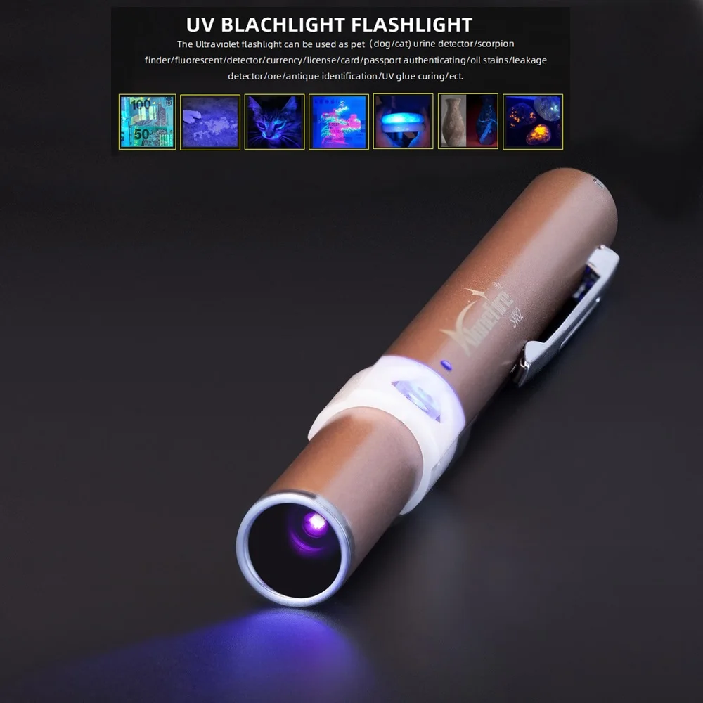 Linterna UV luz negra recargable USB para tinta invisible y manchas - imagen 4