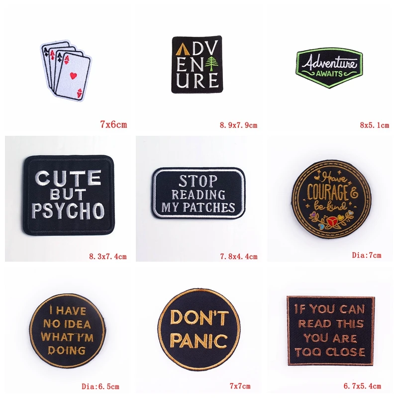 Parche termoadhesivo bordado letras positivas negro para ropa - imagen 4