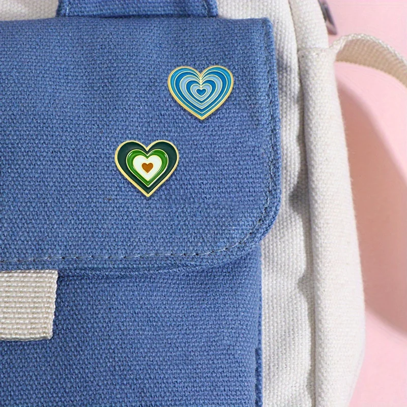 Alfiler de solapa esmaltado en capas colores – Corazón para mujer - imagen 2