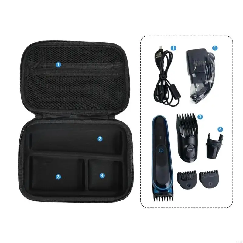 Estuche rígido concha para almacenamiento de cortapelos y accesorios - imagen 4