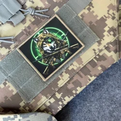 Parche militar lobo moral con velcro gancho y bucle para ropa