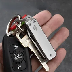 Llavero cuchillo plegable de acero inoxidable multiusos exteriores