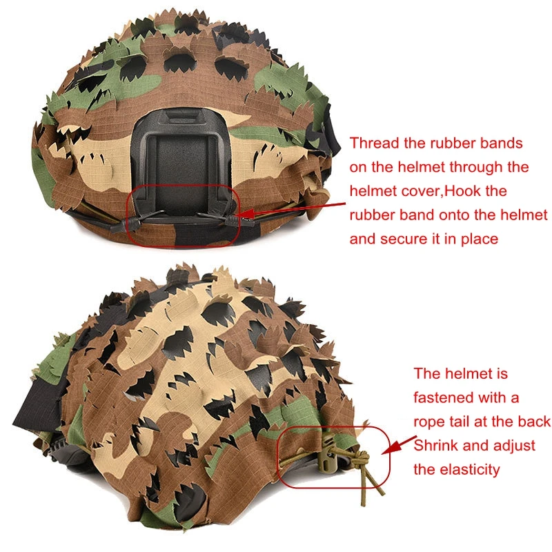 FAST funda casco táctico protectora camuflaje 3D corte láser - imagen 3