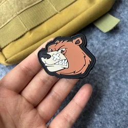Parche táctico de PVC 3D Oso Herido con velcro para mochila