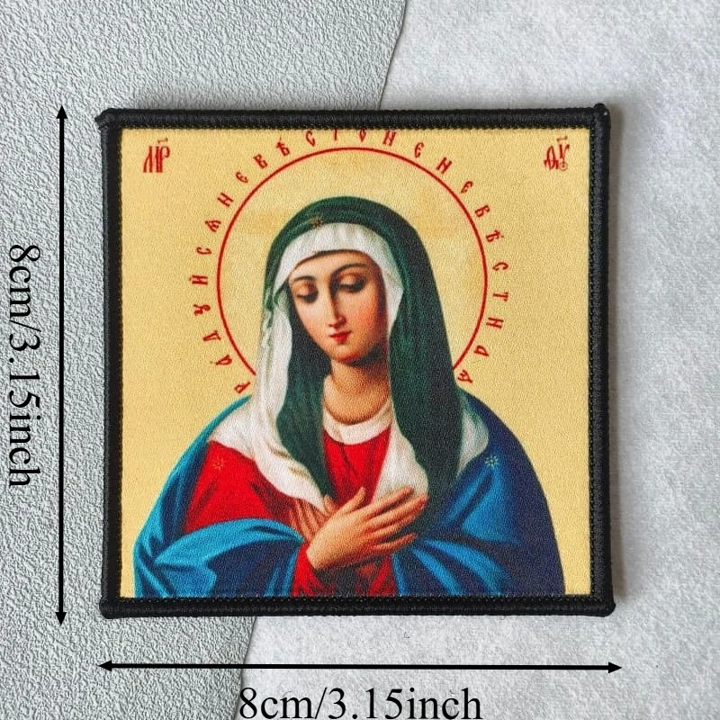 Parche táctico Virgen María Velcro moral para mochila o brazalete - imagen 2