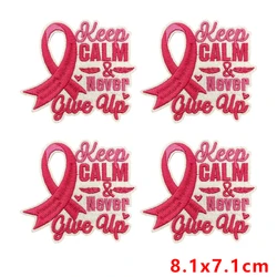 Parche bordado termoadhesivo cinta rosa Amor Esperanza para chaquetas