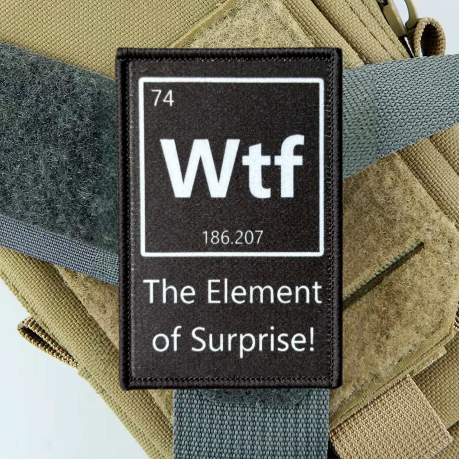Parche táctico velcro elemento sorpresa tabla periódica – Mochila y brazalete - imagen 3