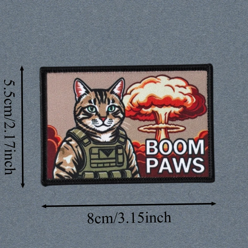 BOOM PAWS parche táctico gato con velcro gancho y bucle