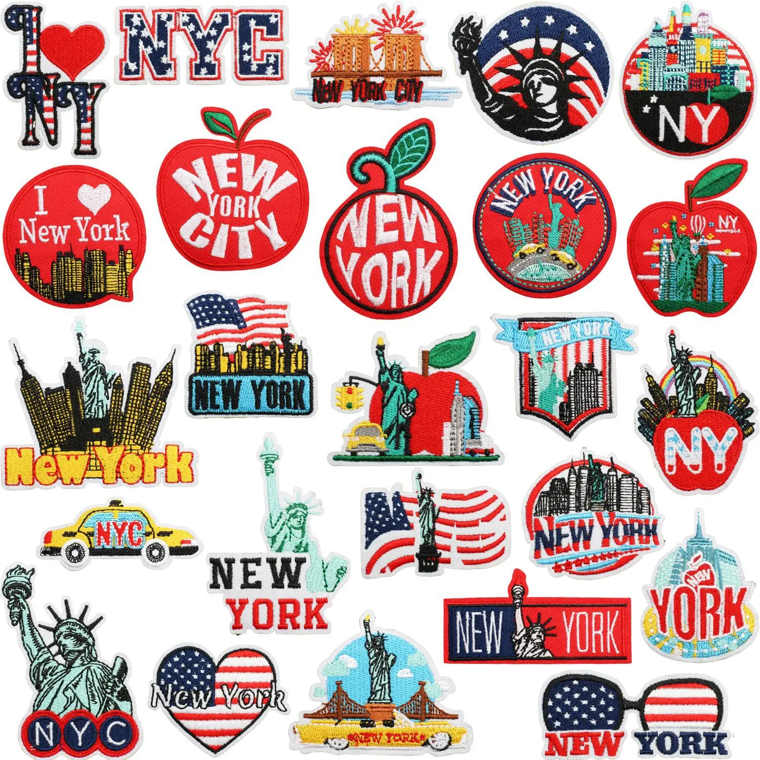Aplique bordado I Love New York e insignia de NYC