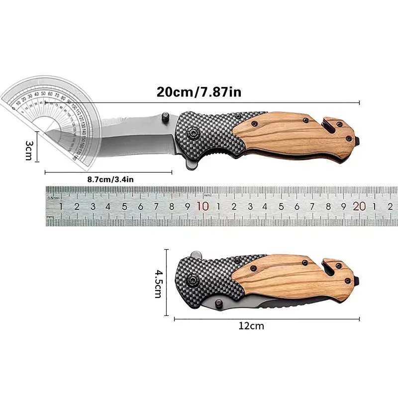 Cuchillo plegable de acero inoxidable para bolsillo supervivencia - imagen 2
