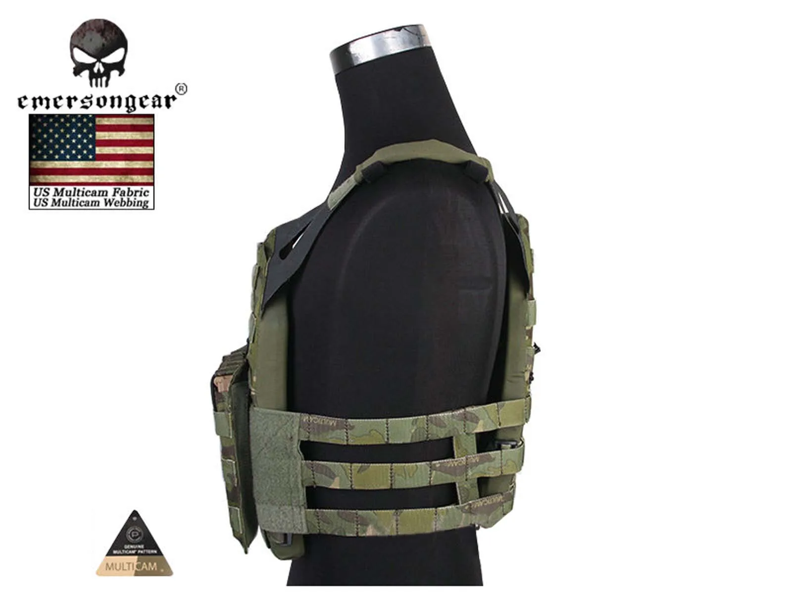 Chaleco táctico ligero Emersongear EM7344 MOLLE laser cut