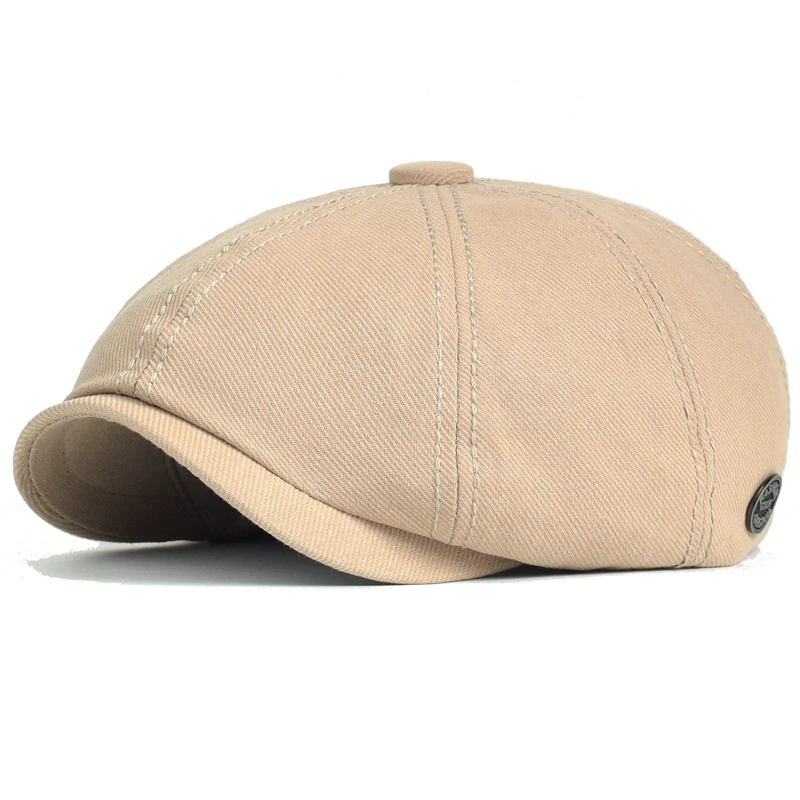 Gorra octogonal unisex de algodón liso estilo Gatsby - imagen 2