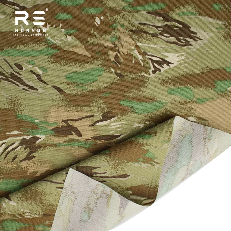 Tela táctica Cordura 500D ripstop camuflaje tigre impermeable PU - imagen 3