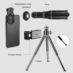 Telescopio monocular HD con zoom y trípode metálico para camping