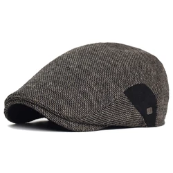 Gorra newsboy hombre a rayas, visera ajustable estilo Gatsby cálida