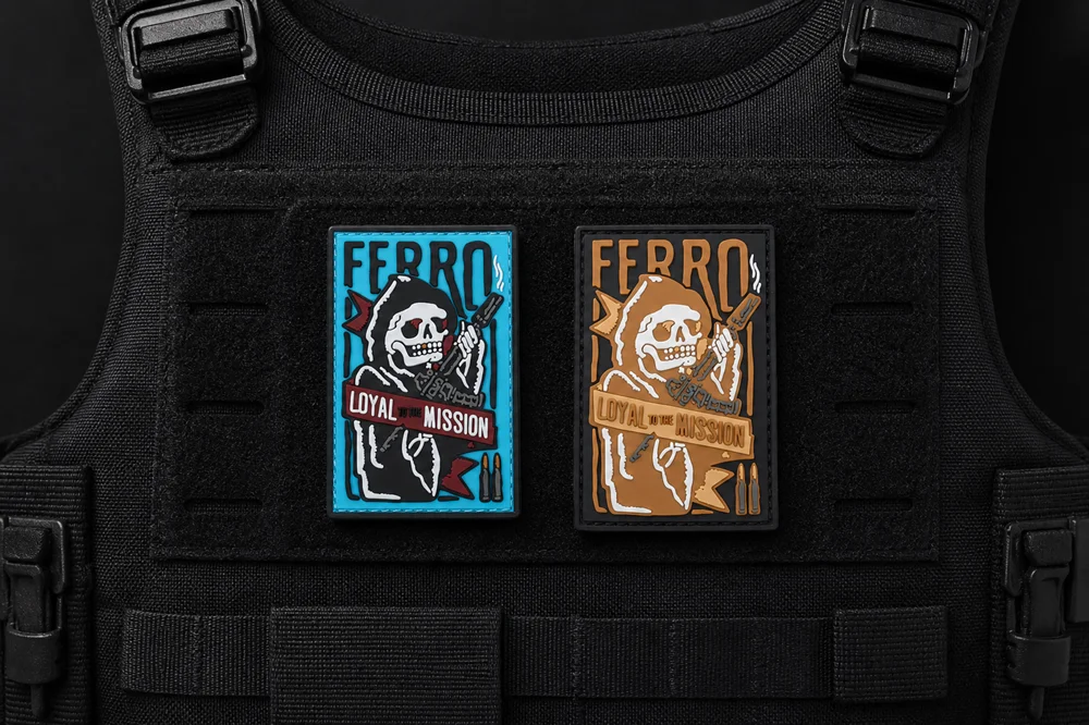 Parche táctico con calavera luminosa