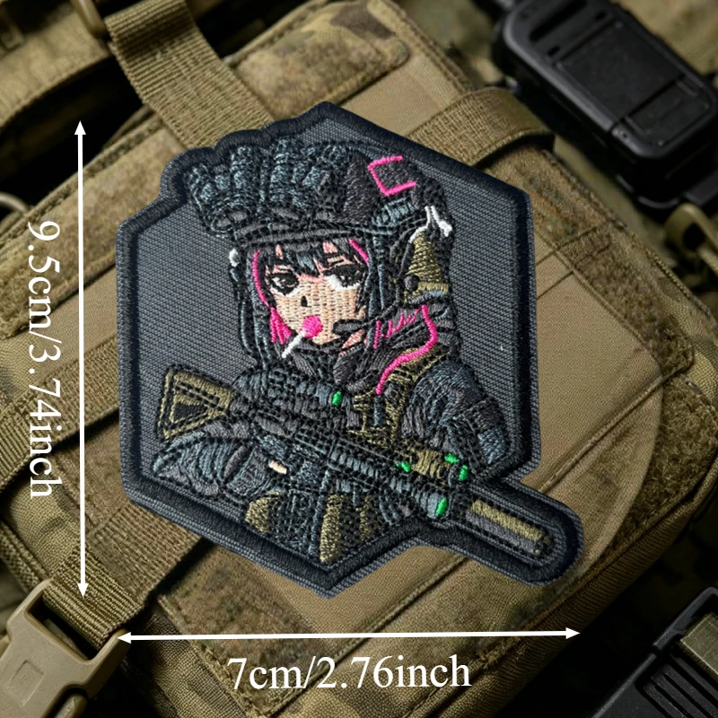 Parche táctico bordado anime con gancho y bucle para chaleco - imagen 3
