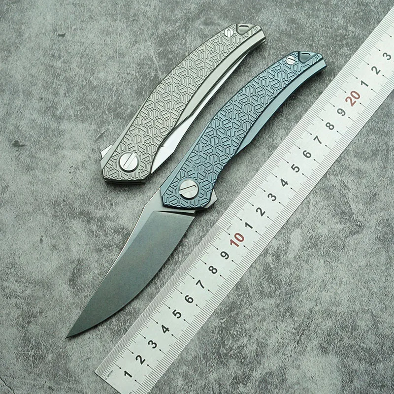 LEMIFSHE Cuchillo plegable Quantum Mark Cromax PM, titanio camping - imagen 2