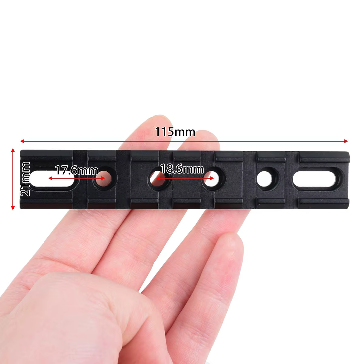 Soporte rail Picatinny M-LOK para linterna táctica aluminio - imagen 4