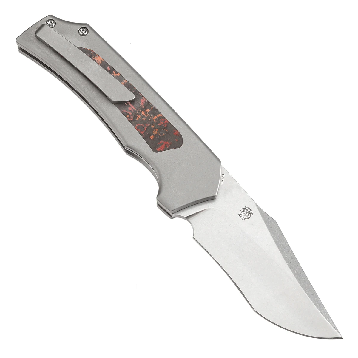Cuchillo plegable Kansept Fermi - Hoja Damasco con mango micarta y Timascus - imagen 3