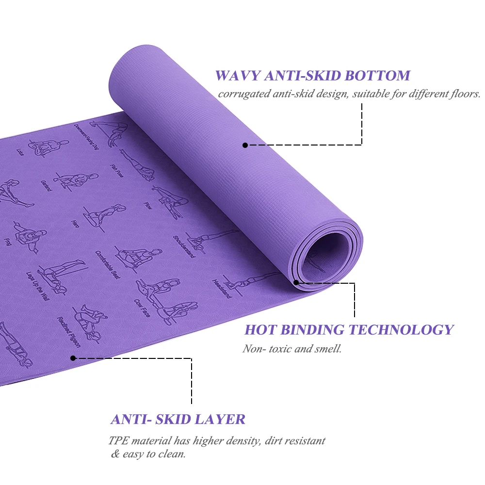 Esterilla de yoga antideslizante TPE 183x61x0,6 cm Personalizada - imagen 5
