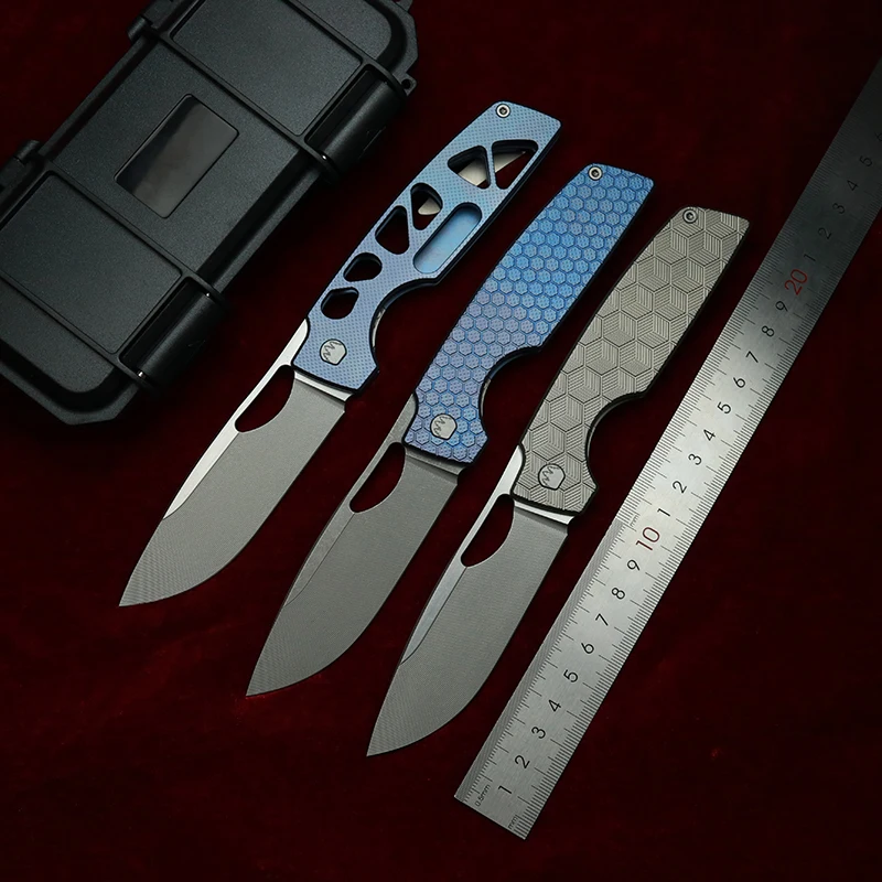 Cuchillo plegable LEMIFSHE 154CM – EDC titanio con hoja fresada - imagen 4