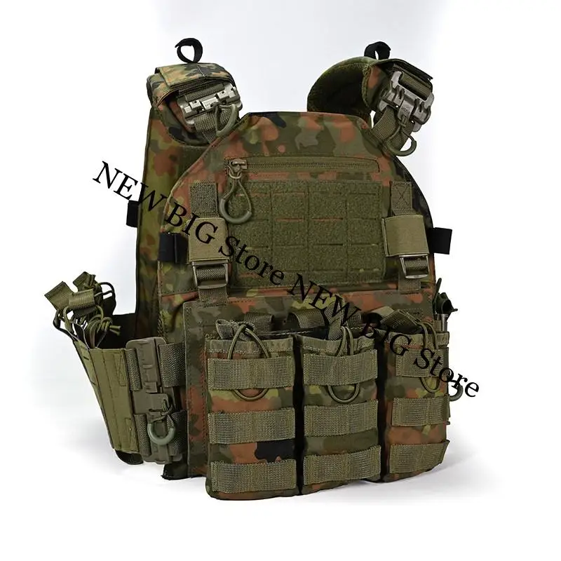 Chaleco táctico MOLLE Flecktarn panel triple nailon anti salpicaduras - imagen 2