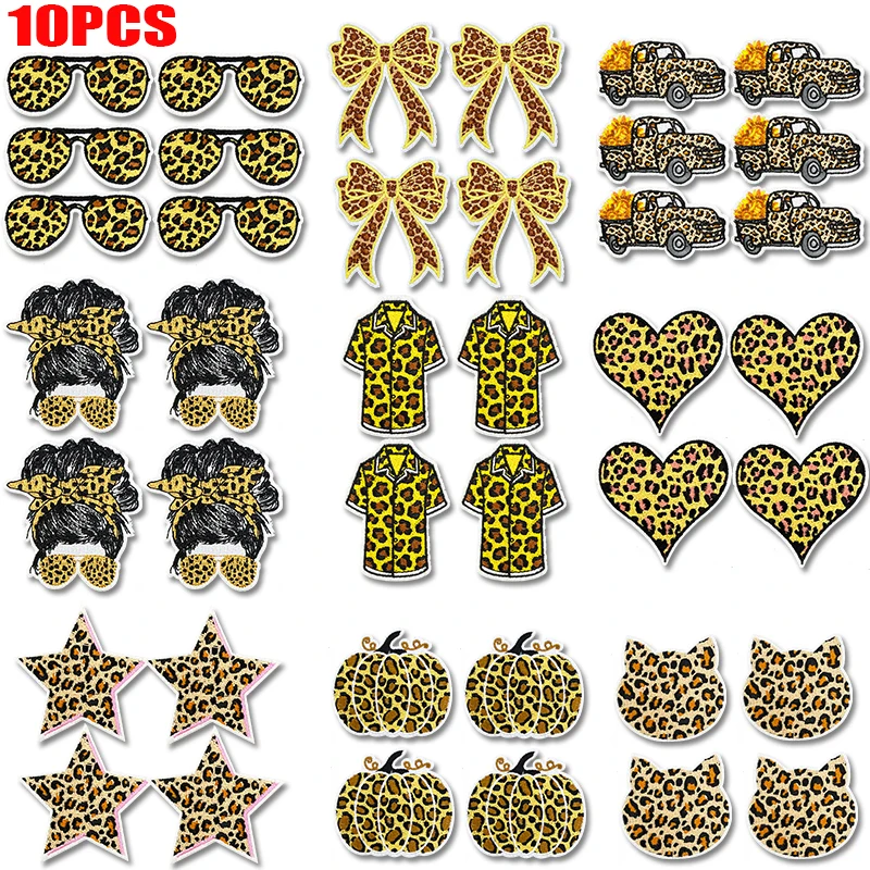 Parche termoadhesivo bordado leopardo corazón – para ropa - imagen 4