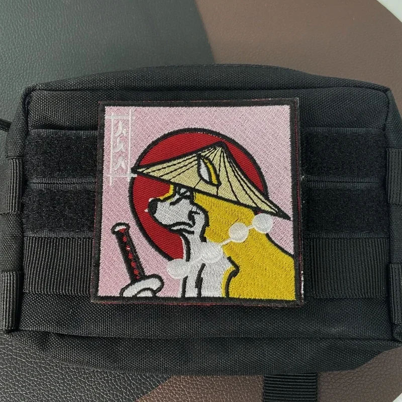 Parche bordado estilo Shiba Inu Samurai