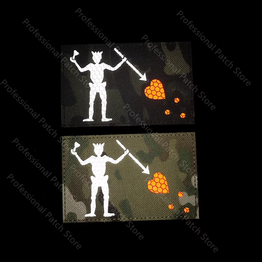 Parche táctico reflectante pirata barba negra con tridente - imagen 5