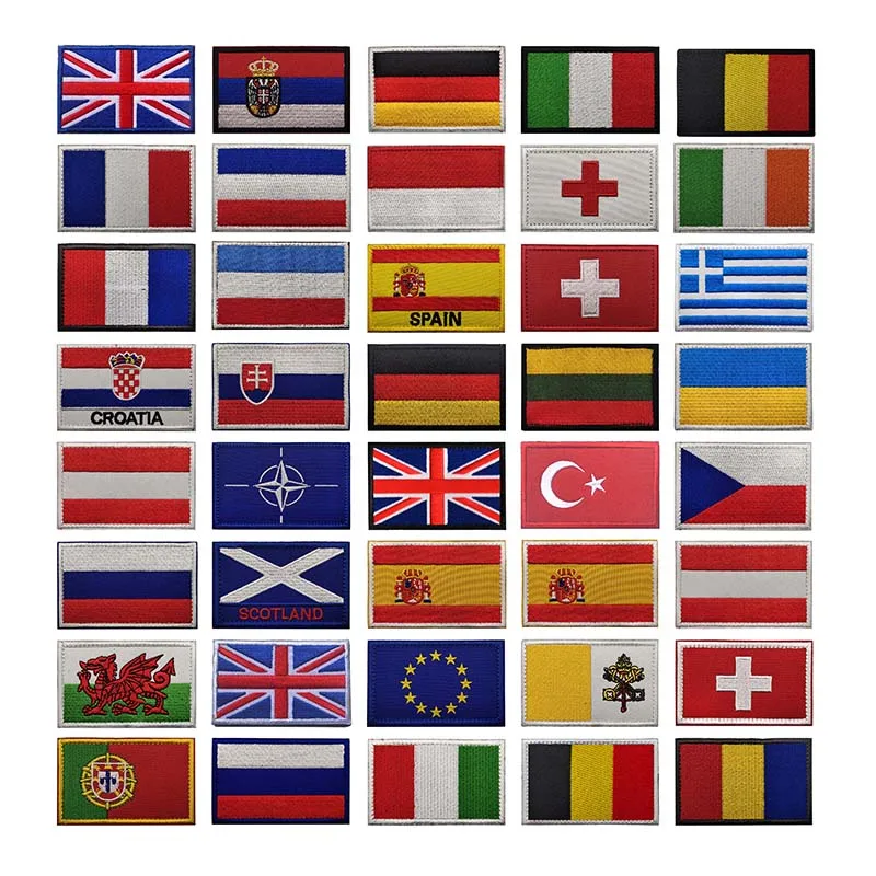 Parche táctico bordado bandera Europa – Insignia para coser o planchar