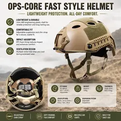 Casco táctico airsoft con cubierta para auriculares y gafas