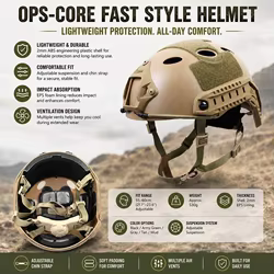 Casco táctico airsoft con cubierta para auriculares y gafas