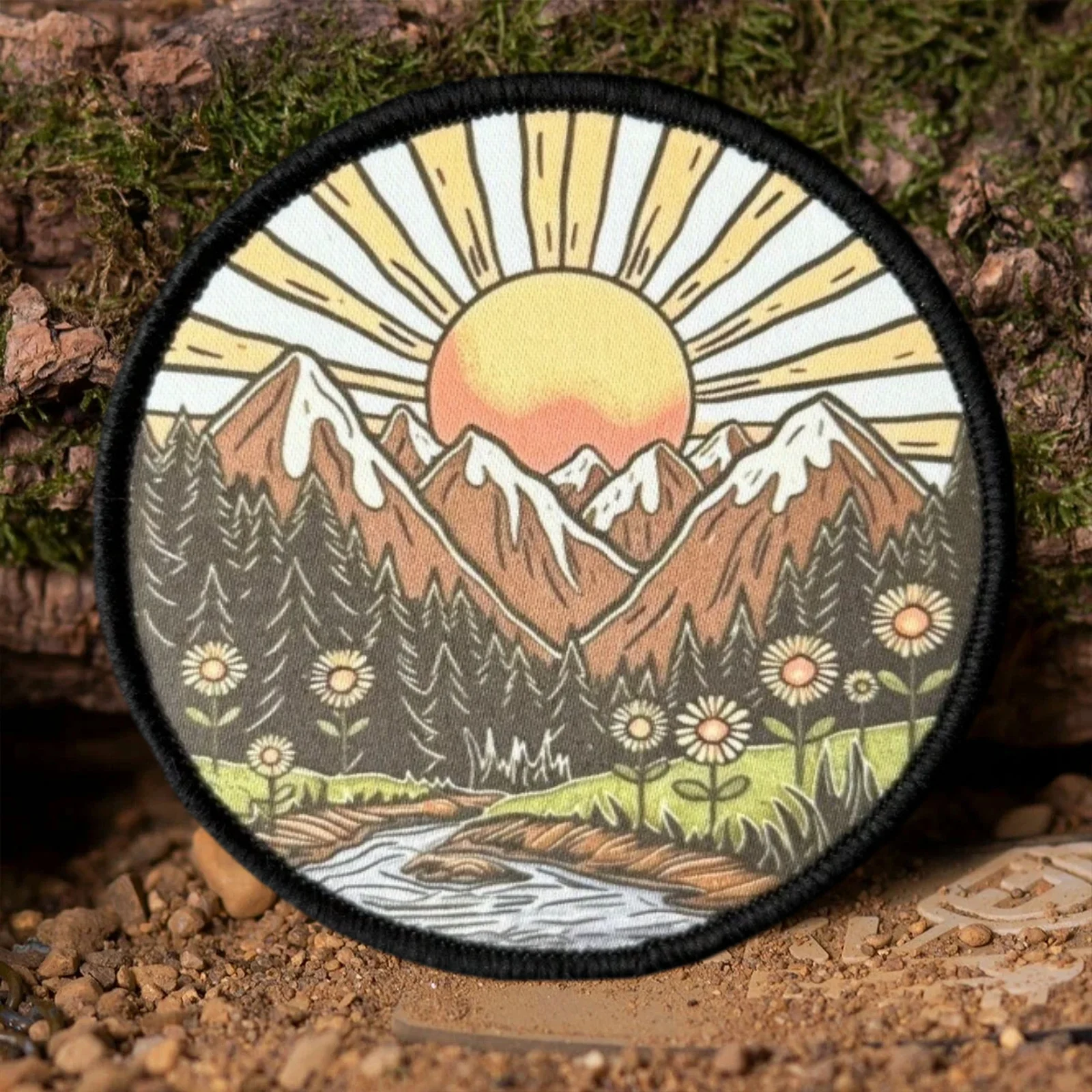 Parche táctico de paisaje al amanecer con gancho y bucle - imagen 4