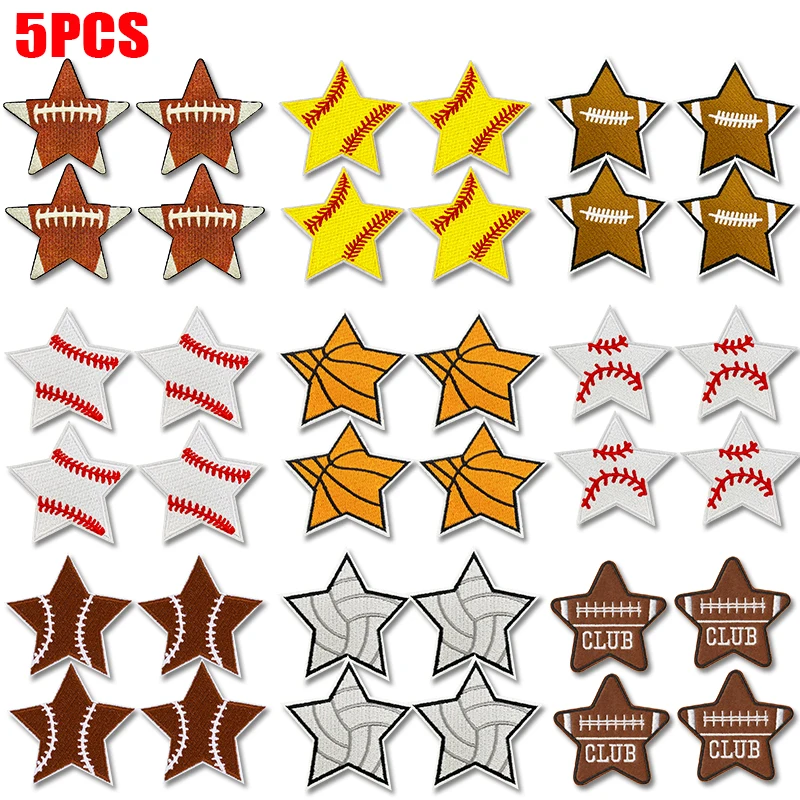 Parche termoadhesivo bordado estrella de cinco puntas DIY - imagen 3