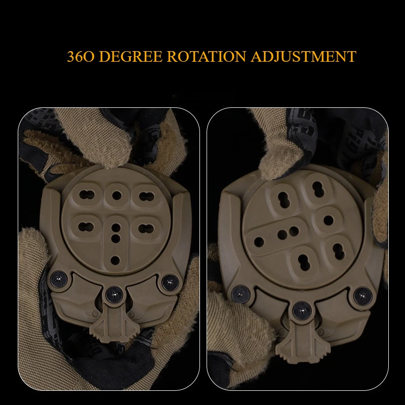 Adaptador MOLLE de rotación 360º para base táctica liberación rápida