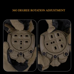Adaptador MOLLE de rotación 360º para base táctica liberación rápida