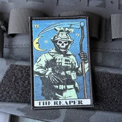 Ceñador parche táctico velcro con guadaña y tarot para mochila
