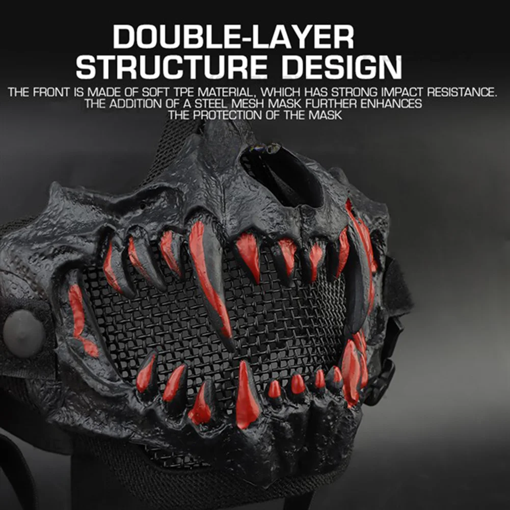 Máscara táctica calavera media cara para Airsoft y Paintball - imagen 4