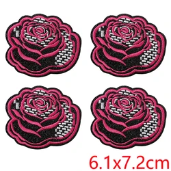 Parche termoadhesivo bordado vaquero calavera y rosa, para coser