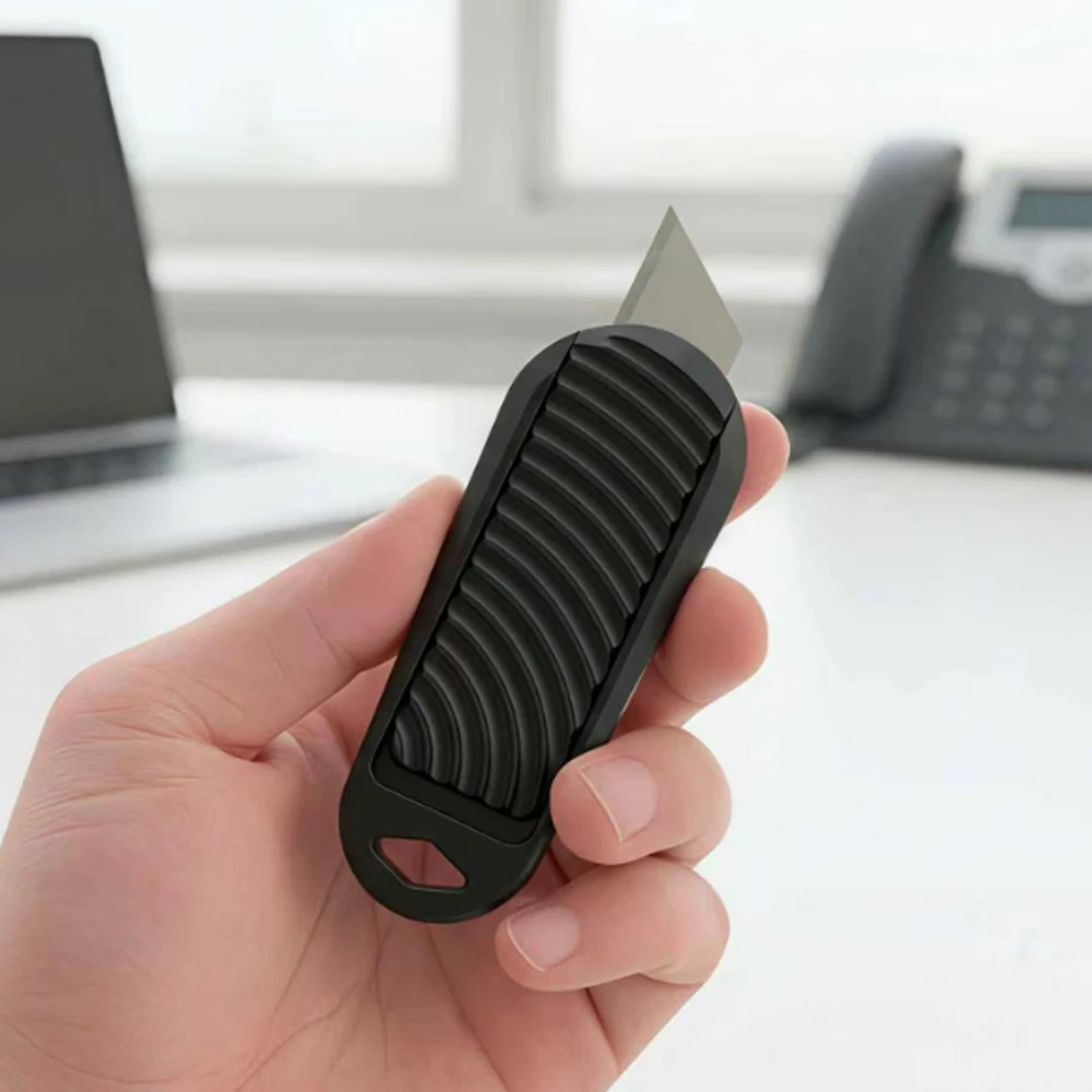 Cuchillo EDC de aluminio con cuchilla reemplazable para bolsillo - imagen 5