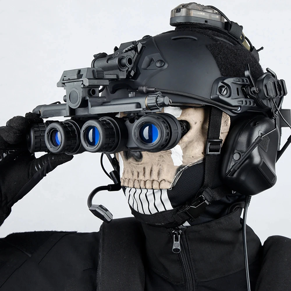 Casco táctico Airsoft NVG calavera fantasma con luz de señal - imagen 3