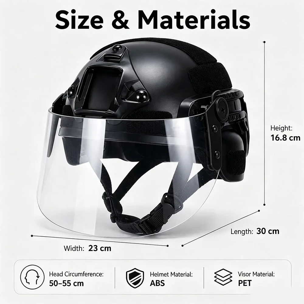 Casco táctico infantil MICH con soporte NVG y luz LED para cosplay