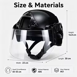 Casco táctico infantil MICH con soporte NVG y luz LED para cosplay