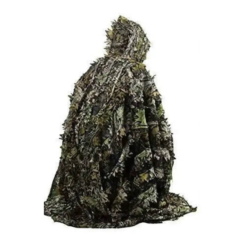 Poncho ghillie 3D Woodland para caza y observación